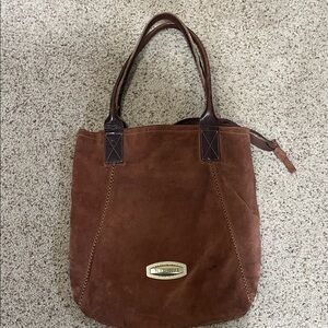 NICOLI Brown Suede Tote